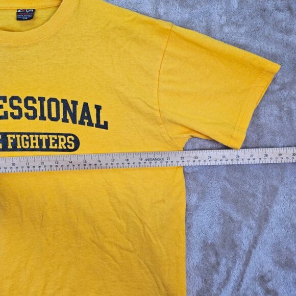 Professional Fire Fighters Mens T-Shirt Size L Yellow Short Sleeve - Picture 3 of 10